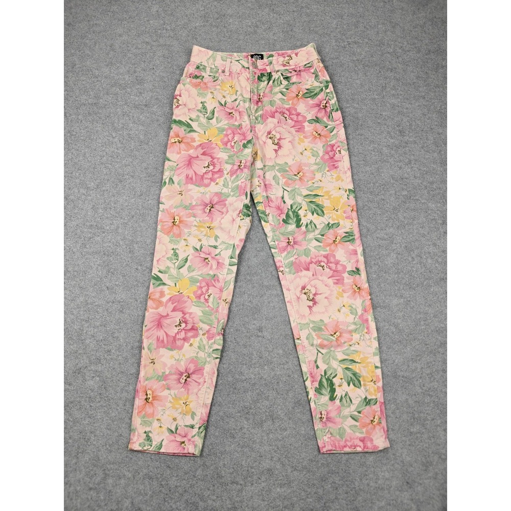 BDG Mom Jeans Womens W28 Pink Floral High Rise Light Wash Relaxed Cotton Denim